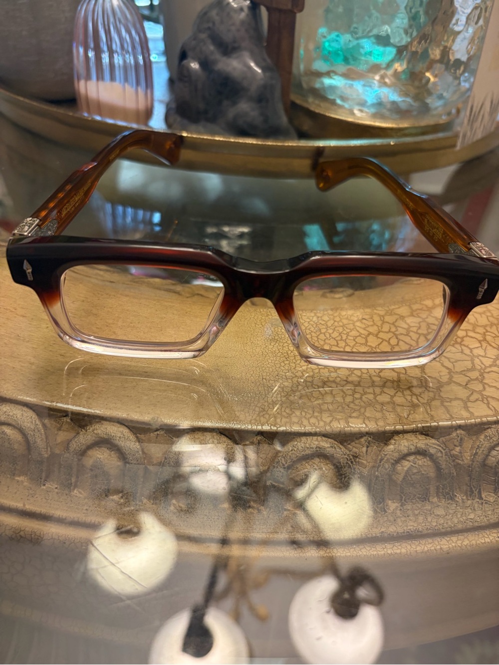 Source Unknown Brown-to-Clear Rectangular Reading Glasses